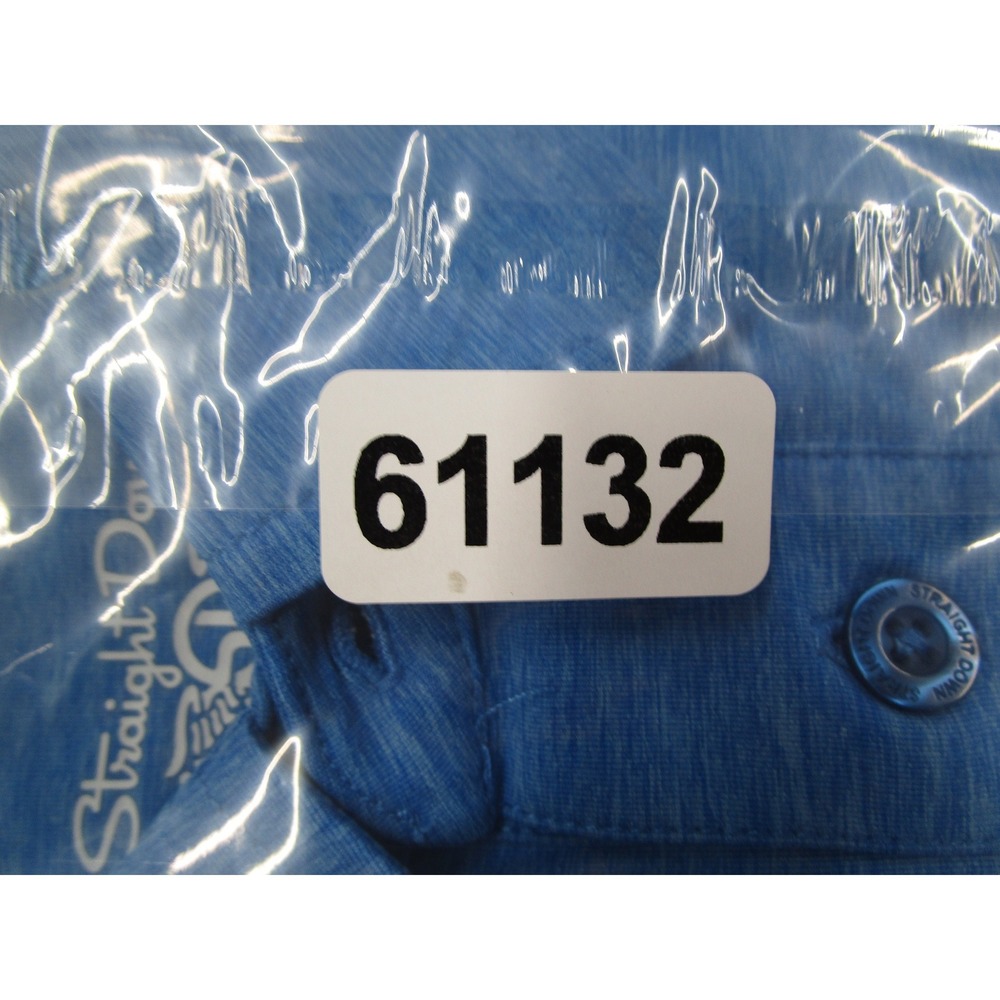 Straight Down Mens Blue Heathered Performance Golf Polo Shirt Swan Logo Size M - Picture 9 of 9